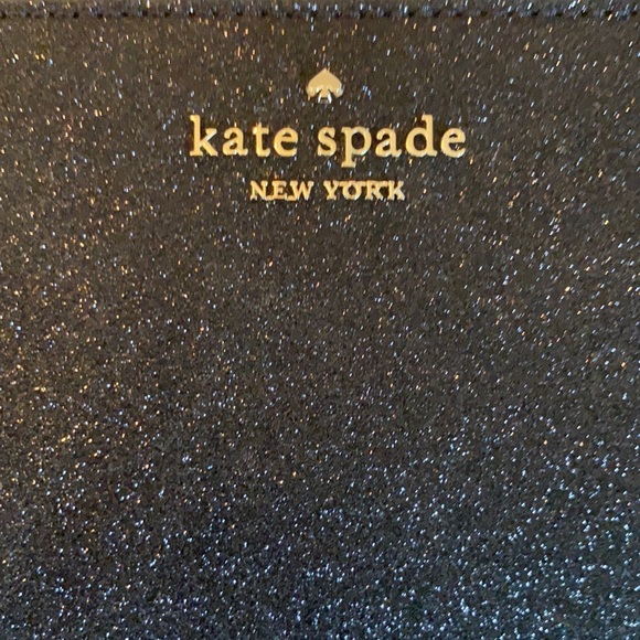 NIB- Kate Spade Lola glittery black medium bi-fold wallet - Picture 2 of 10